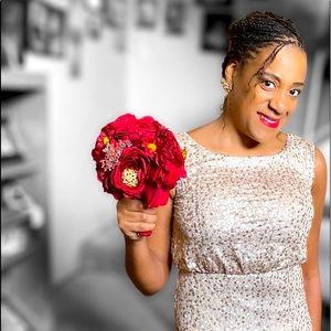 Long all-over sequined sheath gown